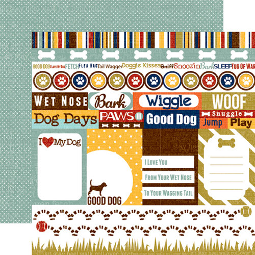 Echo Park - Woof Collection - 12 x 12 Double Sided Paper - Journaling