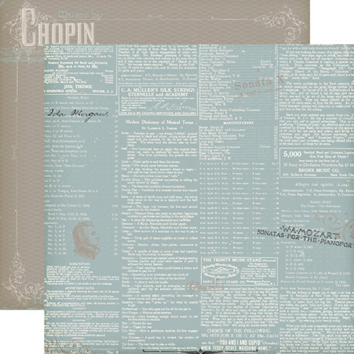 Echo Park - Melody of Life Collection - 12 x 12 Double Sided Paper - Words