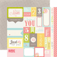 Echo Park - Dearest Collection - 12 x 12 Double Sided Paper - Journaling Cards