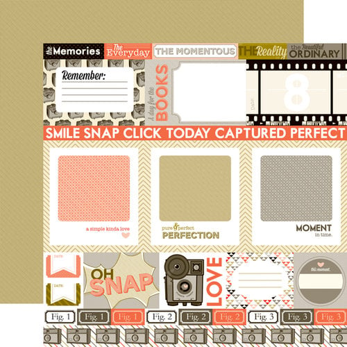 Echo Park - Oh, Snap Collection - 12 x 12 Double Sided Paper - Journaling Cards