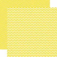 Echo Park - Yellow Submarine Collection - 12 x 12 Double Sided Paper - Yellow Chevron