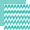 Echo Park - Totally Teal Collection - 12 x 12 Double Sided Paper - Teal Chevron