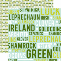 Echo Park - St Patricks Day Collection - 12 x 12 Double Sided Paper - Words