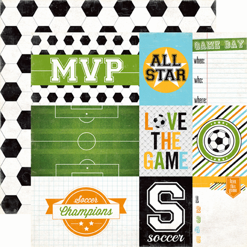 Echo Park - Goal Collection - 12 x 12 Double Sided Paper - Soccer Journaling