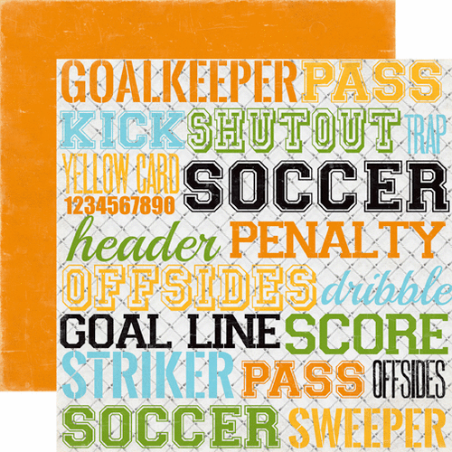 Echo Park - Goal Collection - 12 x 12 Double Sided Paper - Soccer Words