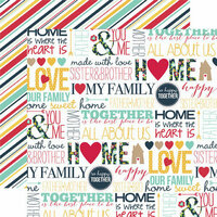 Echo Park - Our Family Collection - 12 x 12 Double Sided Paper - Words