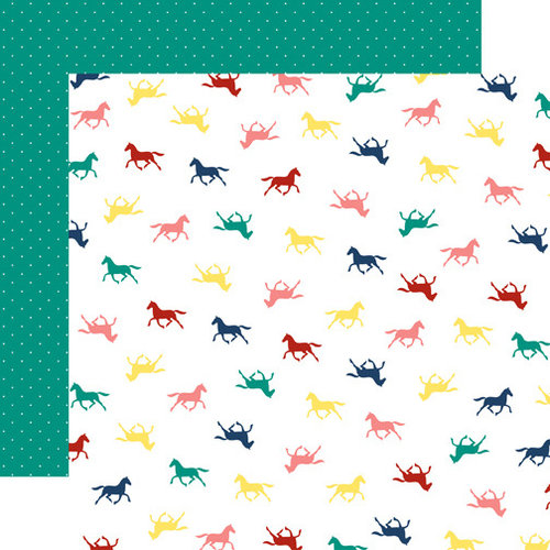 Echo Park - My Little Girl Collection - 12 x 12 Double Sided Paper - Little Horses