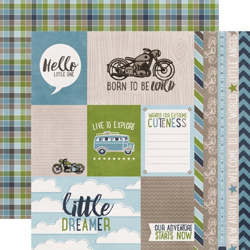 Echo Park - My Little Boy Collection - 12 x 12 Double Sided Paper - Journaling Cards