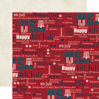 Echo Park - Stars and Stripes Collection - 12 x 12 Double Sided Paper - Words