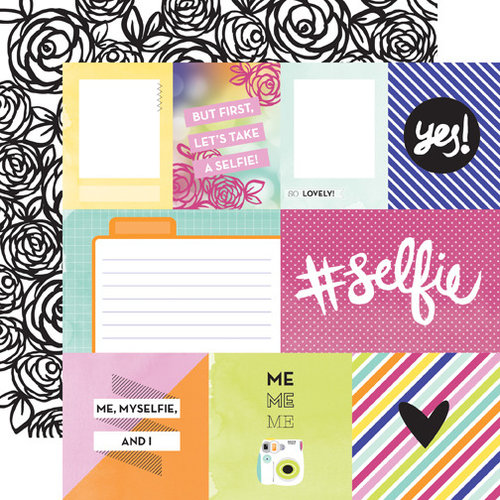 Echo Park - Hashtag Selfie Collection - 12 x 12 Double Sided Paper - Journaling Cards