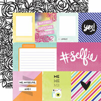 Echo Park - Hashtag Selfie Collection - 12 x 12 Double Sided Paper - Journaling Cards