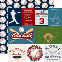 Echo Park - Baseball Collection - 12 x 12 Double Sided Paper - Baseball Cards