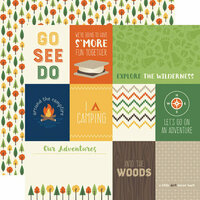 Echo Park - Summer Camp Collection - 12 x 12 Double Sided Paper - Journaling Cards
