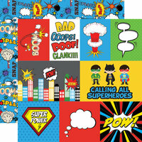 Echo Park - Superhero Collection - 12 x 12 Double Sided Paper - Journaling Cards