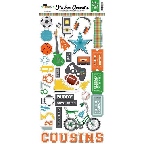 Echo Park - Boy Cousin Collection - Cardstock Stickers