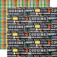 Echo Park - Boy Cousin Collection - 12 x 12 Double Sided Paper - Best Buddy