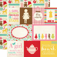 Echo Park - Granddaughter Collection - 12 x 12 Double Sided Paper - Journaling Cards