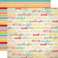 Echo Park - Granddaughter Collection - 12 x 12 Double Sided Paper - Granddaughter Words