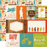 Echo Park - Grandson Collection - 12 x 12 Double Sided Paper - Journaling Cards