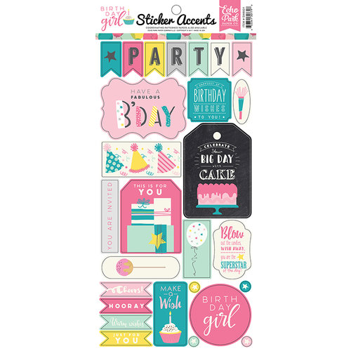 Echo Park - Birthday Girl Collection - Cardstock Stickers