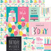 Echo Park - Birthday Girl Collection - 12 x 12 Double Sided Paper - Journaling Cards