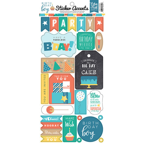 Echo Park - Birthday Boy Collection - Cardstock Stickers
