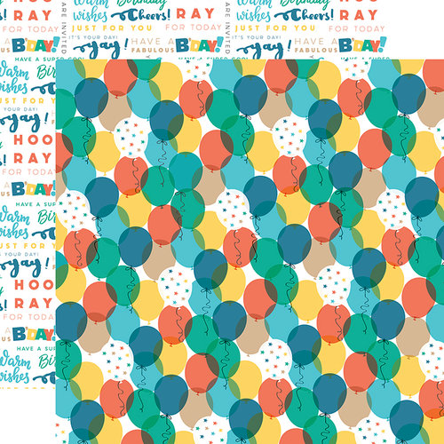 Echo Park - Birthday Boy Collection - 12 x 12 Double Sided Paper - Balloons