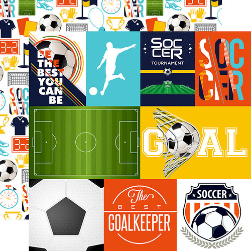 Echo Park - Soccer Collection - 12 x 12 Double Sided Paper - Journaling Cards