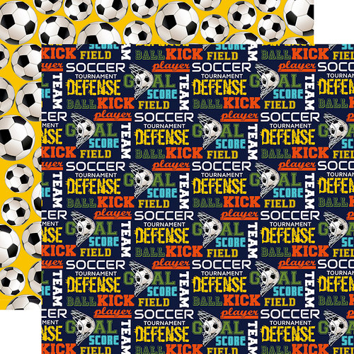 Echo Park - Soccer Collection - 12 x 12 Double Sided Paper - Goal