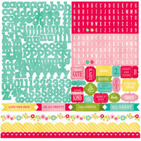 Echo Park - Sweet Girl Collection - 12 x 12 Cardstock Stickers - Alphabet