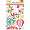 Echo Park - Sweet Girl Collection - Layered Cardstock Stickers with Jewel Accents