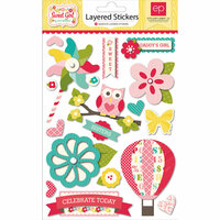 Echo Park - Sweet Girl Collection - Layered Cardstock Stickers with Jewel Accents