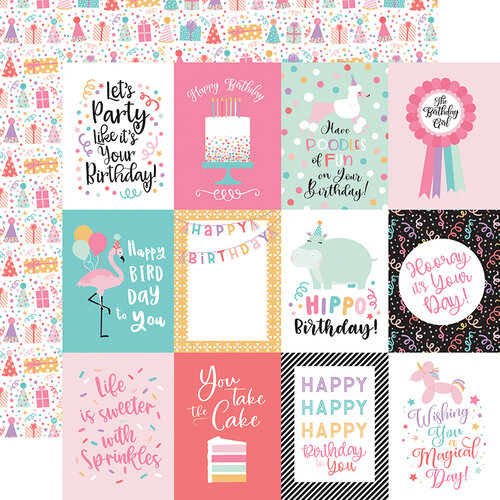 Echo Park - It's Your Birthday Girl Collection - 12 x 12 Double Sided Paper - 3 x 4 Journaling Cards