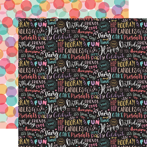 Echo Park - It's Your Birthday Girl Collection - 12 x 12 Double Sided Paper - Birthday Girl Words