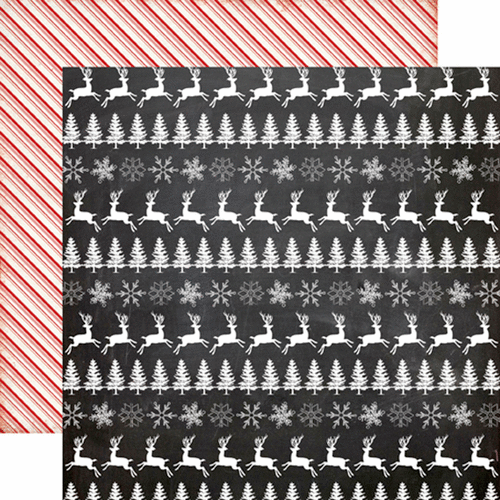 Echo Park - Tis the Season - Christmas - 12 x 12 Double Sided Paper - Dashing Reindeer