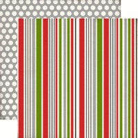 Echo Park - Tis the Season - Christmas - 12 x 12 Double Sided Paper - Holiday Stripe