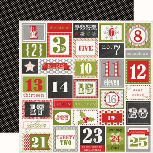 Echo Park - Tis the Season - Christmas - 12 x 12 Double Sided Paper - 25 Days
