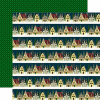 Echo Park - Twas the Night Before Christmas Collection - 12 x 12 Double Sided Paper - Christmas Cottage Border Strips