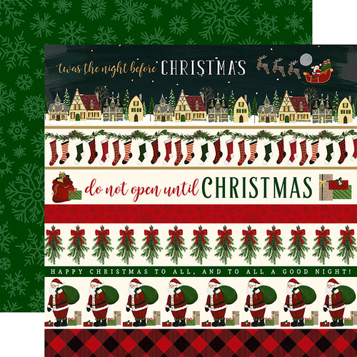 Echo Park - Twas the Night Before Christmas Collection - 12 x 12 Double Sided Paper - Border Strips