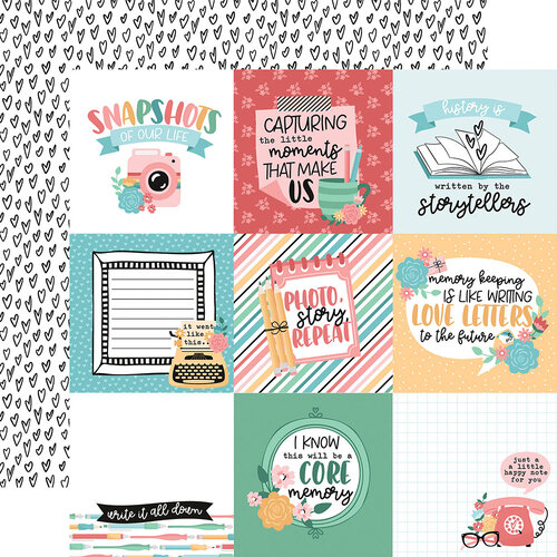 Echo Park - Telling Our Story Collection - 12 x 12 Double Sided Paper - 4 x 4 Journaling Cards