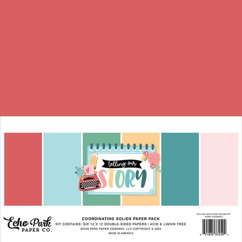 Echo Park - Telling Our Story Collection - 12 x 12 Paper Pack - Solids