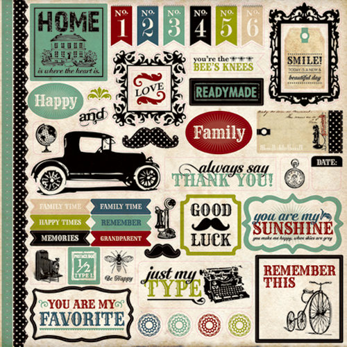 Echo Park - Times and Seasons Collection - 12 x 12 Cardstock Stickers - Elements