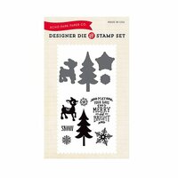 Echo Park - The Story of Our Christmas Collection - Designer Die and Clear Acrylic Stamp Set - Merry and Bright