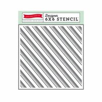 Echo Park - The Story of Our Christmas Collection - 6 x 6 Stencil - Candy Cane Stripe