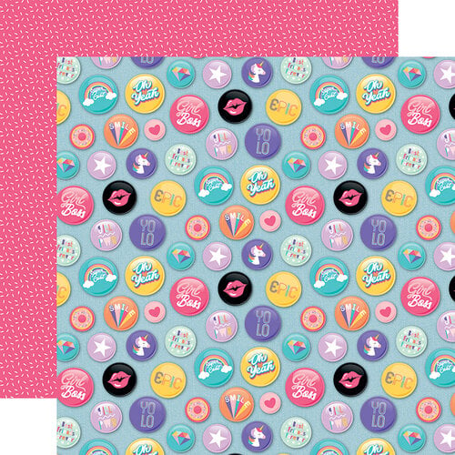 Echo Park - Teen Spirit Girl Collection - 12 x 12 Double Sided Paper - Epic Buttons