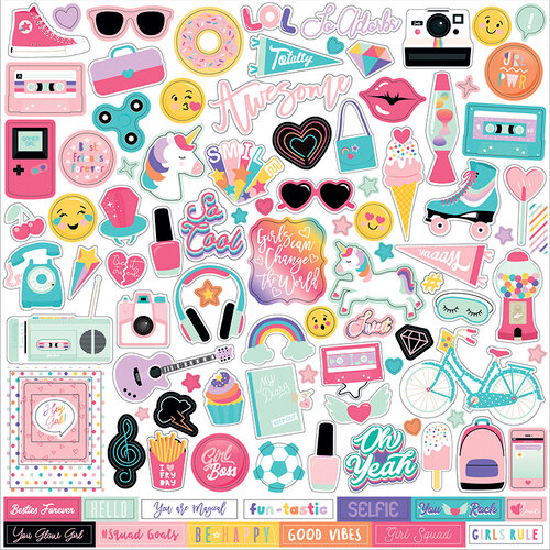 Echo Park Bee Happy 12x12 Cardstock Stickers: Elements (BH319014)