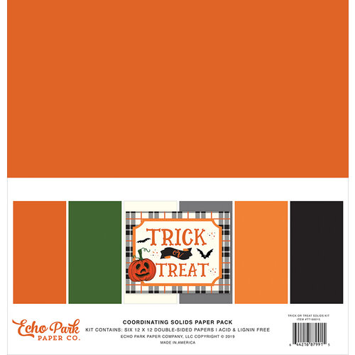 Echo Park - Trick or Treat Collection - Halloween - 12 x 12 Paper Pack - Solids