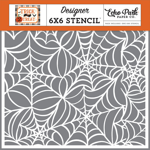 Echo Park - Trick or Treat Collection - Halloween - 6 x 6 Stencil - Spooky Spiderweb