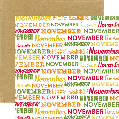 Echo Park - Through The Year Collection - 12 x 12 Double Sided Paper - November