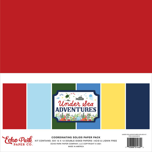 Echo Park - Under Sea Adventures Collection - 12 x 12 Paper Pack - Solids